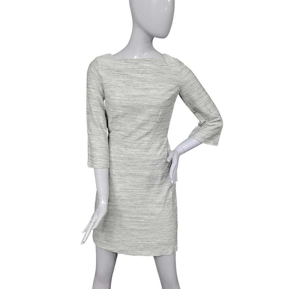 Old Navy Shift Dress Size XS Heather Gray/Cream Boatneck 3/4 Sleeve